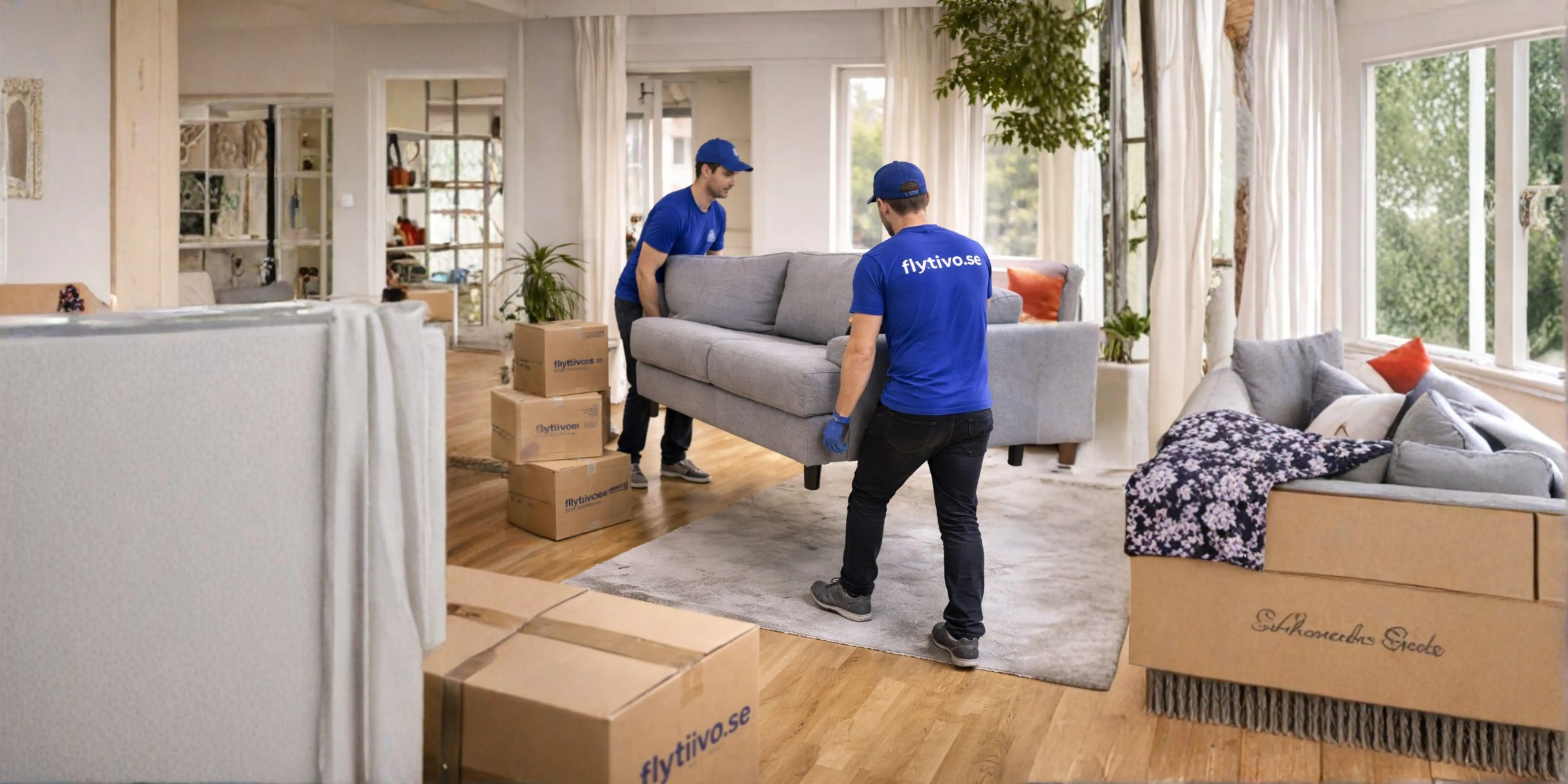 Flyttivo personal som hjälper till med flytt